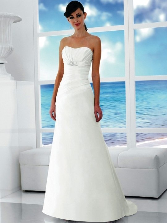 strapless bridal gown